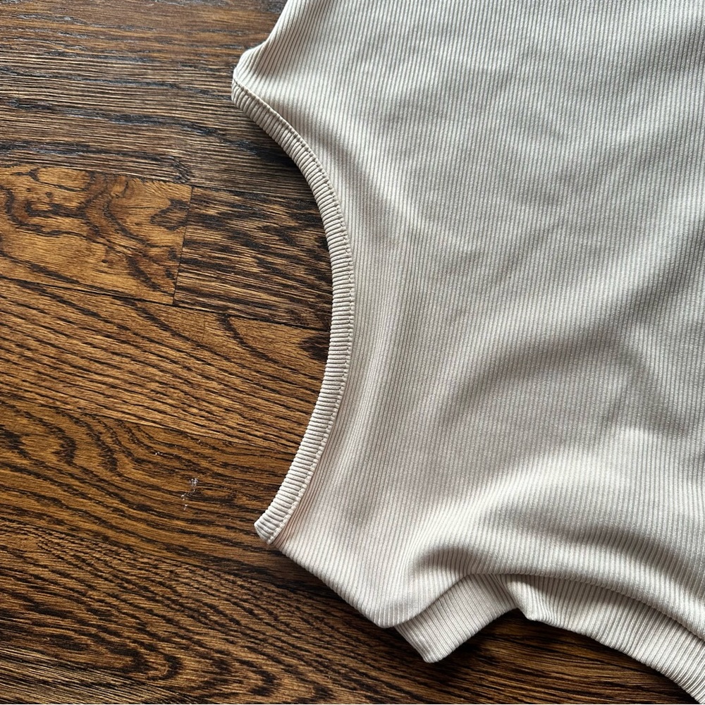 SHEIN Nude Ribbed Sleeveless high neck Bodysuit - Picture 8 of 16